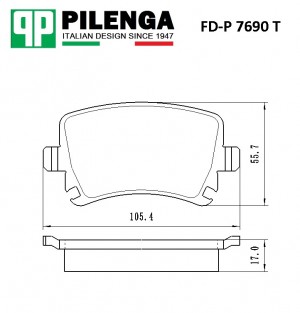 Колодки тормозные диск.задние усиленные PASSAT, TOURAN, CADDY FD-P7690T FDP7690T PILENGA