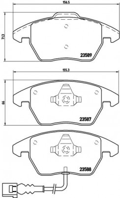 Колодки тормозные VW Passat (05-) SKODA Octavia (04-) передние (4шт.) BREMBO P85075 BREMBO