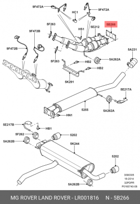 прокладка!\ Land Rover LR001816 LAND ROVER