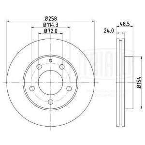 Диск торм. Mazda 626 (97-) перед. d=258 (DF 250108)  2шт DF 250108 TRIALLI