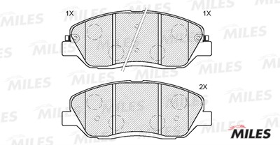 Колодки тормозные передние (без датчика) (Смесь Semi-Metallic) (HYUNDAI SANTA FE E100148 MILES