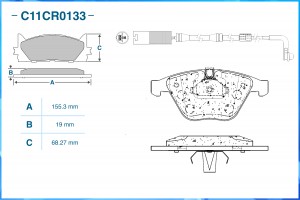 Тормозные колодки передние Low Metallic C11CR0133 C11CR0133 CWORKS