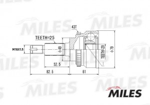 ШРУС наружный SUZUKI SWIFT 1.3 04- (с ABS) (GKN 305523) GA20442 GA20442 MILES