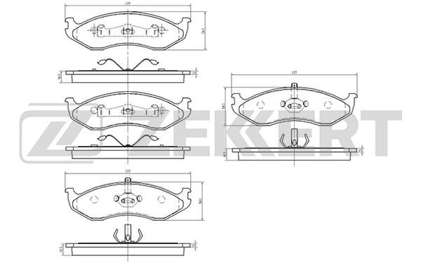 Колодки торм. диск. передн. Jeep Grand Cherokee 91- Wrangler (YJ SJ TJ) 86- Kia  BS-1271 ZEKKERT