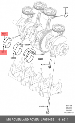 ПОДШИПНИК ШАТУНА LR051455 LR051455 LAND ROVER
