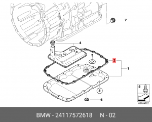 прокладка поддона АКПП!\ BMW 3-серия E90/E91 05> 24 11 7 572 618 BMW