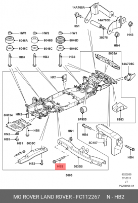 болт крепления раздатки к раме! М12x130\ Land Rover Discovery 4 10-16 FC112267 LAND ROVER