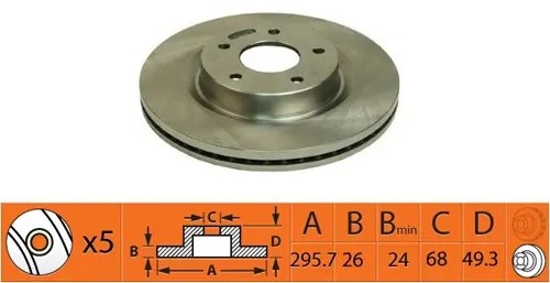 Диск тормозной передний NISSAN TEANA 08-13 BR22141T BR22141T SB NAGAMOCHI