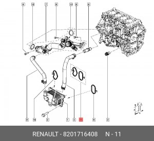 К-Т ПРОКЛАДОК ТЕПЛООБМЕННИКА 8201716408 RENAULT