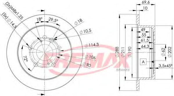 диск тормозной задний!\ Lexus RX 300 03> BD4403 FREMAX