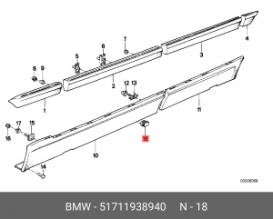 клипса!\ BMW 51 71 1 938 940 BMW