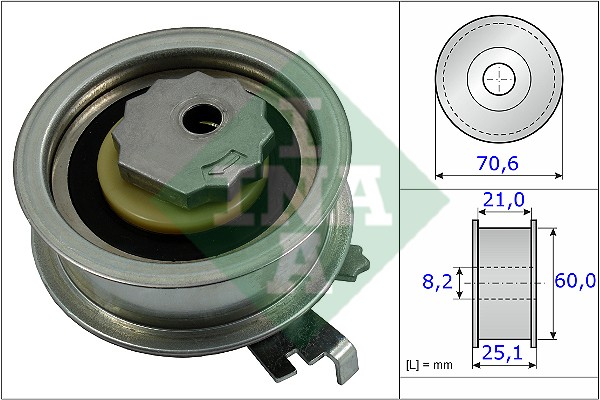 Ролик натяжной ГРМ SKODA OCTAVIA (5E) 1.2-1.6 531088210 531 0882 10 INA