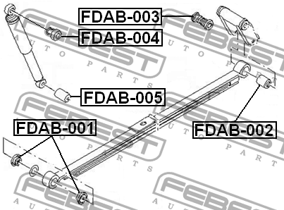 Втулка рессоры FORD TRANSIT TT9 2006­-2014 FDAB-002 FDAB-002 FEBEST