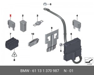 Предохранитель 7,5A BMW 1 (E81) (ЗАМЕНА НА 61131372524) OE 61 13 1 370 987 BMW
