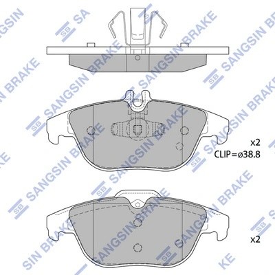 Колодки тормозные MERCEDES W204/X204 07- задние SP1707 SP1707 SANGSIN
