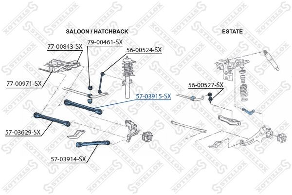 рычаг задней подвески задний!\ Ford Mondeo all 01> 57-03915A-SX STELLOX
