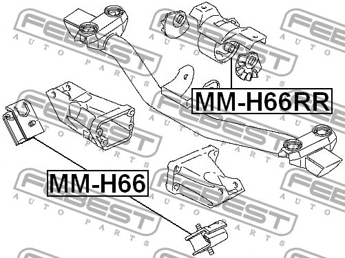 Опора двигателя MM-H66RR MM-H66RR FEBEST