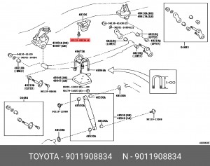 болт крепления отбойника рессоры!\ Toyota 90119-08834 TOYOTA