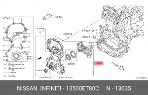 крышка двигателя! \ Nissan X-Trail 07-14, Renault Koleos 08-16 13500-ET80C NISSAN