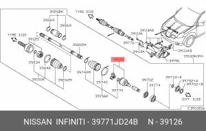 ШРУС внутренний!\ Nissan 39771JD24B NISSAN