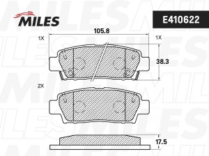 Колодки тормозные задние (Смесь Low-Metallic) TOYOTA CHASER/CRESTA/MARK II 92-96 E410622 MILES