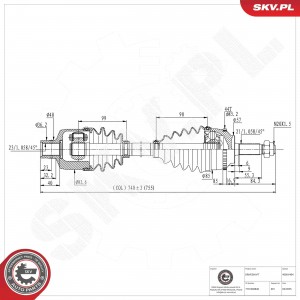 Полуось приводная 40SKV404 SKV ESEN