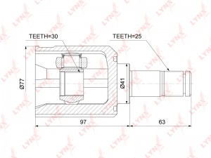 ШРУС внутренний к-кт!\ Mitsubishi Lanser CS 00-09 CI-3736 LYNXAUTO