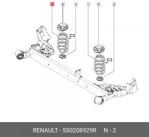 ПРУЖИНА ПОДВЕСКИ ЗАД (МЕТ) 550208929R 550208929R RENAULT