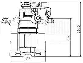 Суппорт торм. VW Transporter T4 (90-)/Sharan (95-) зад. прав. d=38мм (CF 002089) CF002089 TRIALLI