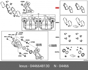 колодки дисковые задние!\ Lexus RX 3.5 09> 04466-48130 TOYOTA