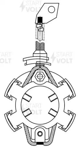 Узел щеточный стартера для а/м Лада 1111 Ока (с/о, текстолит) (VBS 0105) VBS 0105 START VOLT