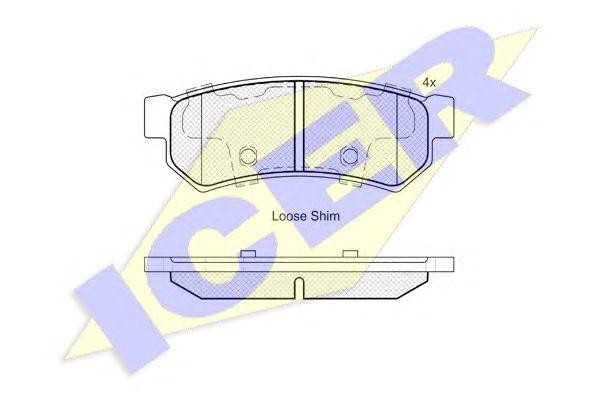 182058 колодки дисковые задние!\ Daewoo Optra/Lacetti/Forenza 1.4/1.6/1.8 06> 182058 ICER