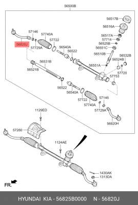 Наконечник рулевой тяги KIA Cerato (13-) правый OE 56825B0000 HYUNDAI KIA