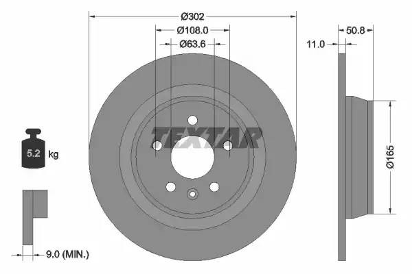 92159303 диск тормозной задний!\ Ford Mondeo/S-Max 1.8/2.0TDCi/2.0-2.5 06> 92159303 TEXTAR