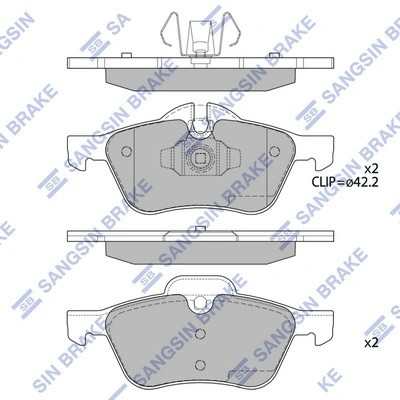 Колодки тормозные дисковые Mini Mini Cooper/One 1.4i/1.6i/1.4D 01 SP2243 SP2243 SANGSIN