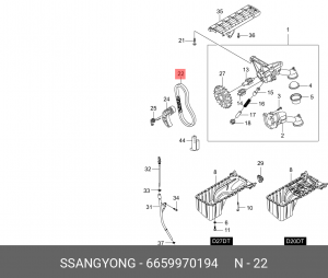 Цепь SSANGYONG Actyon (06-),Kyron (05-),Rexton (03-) (D20/27) привода насоса мас 6659970194 SSANG YONG