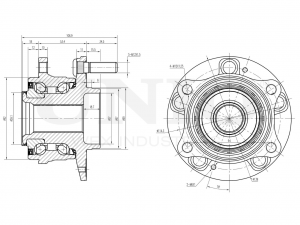Ступица передняя (с ABS) HUB-20104 UNIO