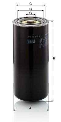 фильтр масляный !D118.3 H286.0 короткая версия B99\ Hitachi, Liebherr WD 13 145-4 MANN FILTER