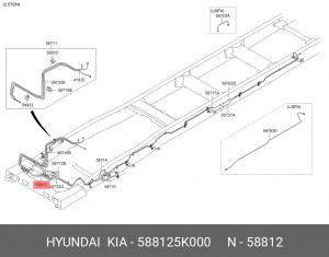 Шланг тормозной Hyundai HD-65/72/78 MOBIS 588125K000 MOBIS