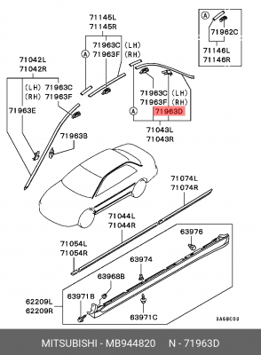 Пистон MITSUBISHI ОЕ MB944820 MITSUBISHI