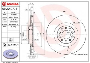 Диск тормозной 09.C497.11 09.C497.11 BREMBO