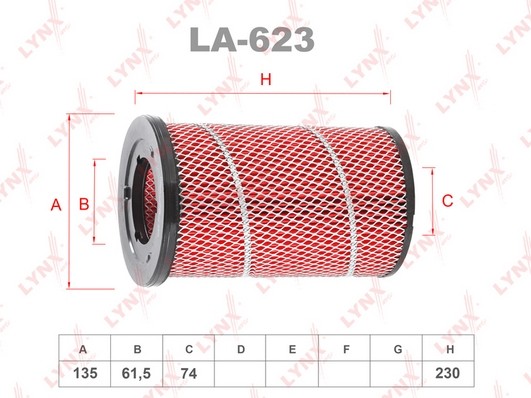 Фильтр воздушный LA623 LYNXAUTO