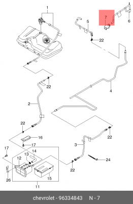 Клапан CHEVROLET Aveo (03-) вентиляции картера OE 96334843 GENERAL MOTORS