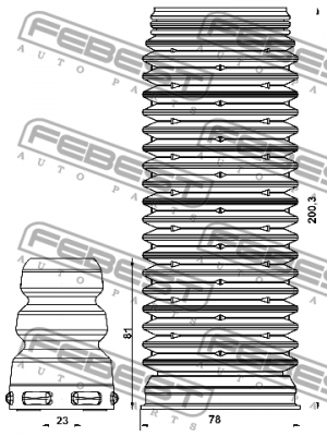 Пыльник с отбойником передний VWSHB-TIGIF-KIT VWSHB-TIGIF-KIT FEBEST