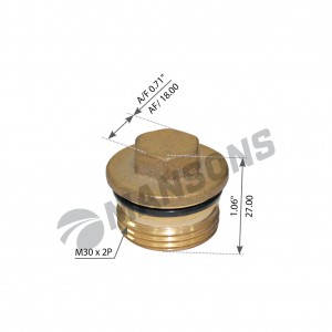 пробка крышки ступицы!M30x2 h27mm SW18 Volvo 900.224 MANSONS