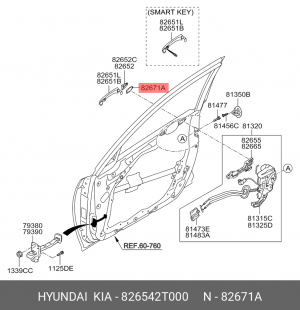 826542T000 УПЛОТНЕНИЕ РУЧКИ ДВЕРИ 826542T000 MOBIS