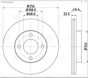 Диск торм. Audi 80/90/100 (78-) перед. d=256 (DF 084613)  2шт DF084613 TRIALLI