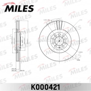 Диск тормозной передний D312мм. AUDI TT/SKODA OCTAVIA/VW BORA/GOLF IV/V (TRW DF4 K000421 MILES
