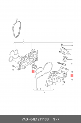 термостат!\ VW Polo Sedan 11> 04E 121 113 B VAG
