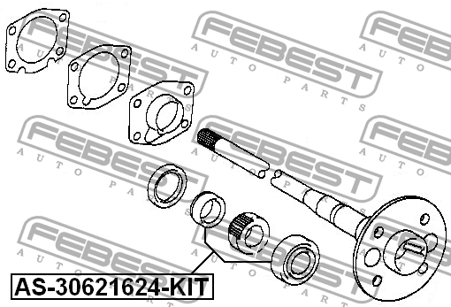 Подшипники полуоси комплект AS-30621624-KIT AS-30621624-KIT FEBEST